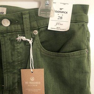 J.Crew 10" inseam Toothpick Denim Size 28